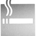 Pictogramme-decoupe-alu-brosse-cigarette-zone-fumeur-plaque-de-porte signalétique intérieure