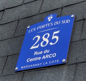 plaque alu de rue decoupe association Club Grand Sud Marsannay